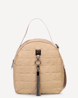 FRN.01024-NTB@1 FRNC Τσάντα Γυναικεία Πλάτης-Backpack 6133 BG Μπέζ