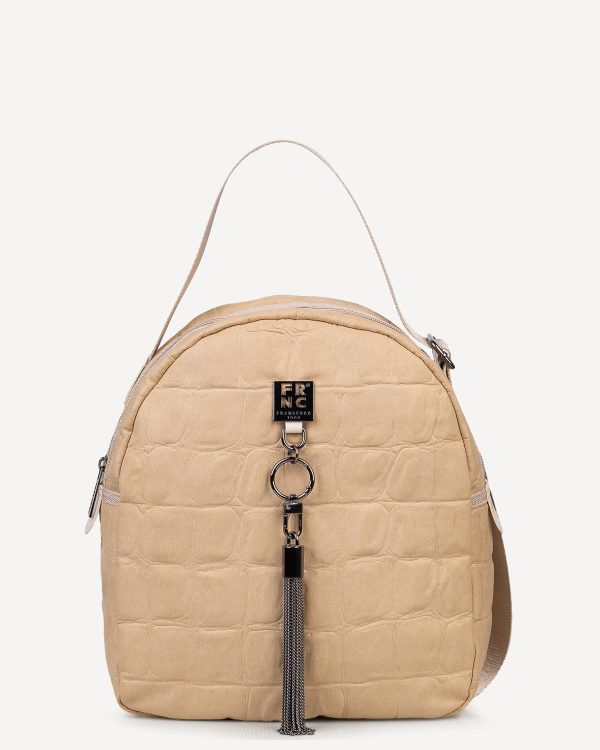 FRN.01024-NTB@1 FRNC Τσάντα Γυναικεία Πλάτης-Backpack 6133 BG Μπέζ