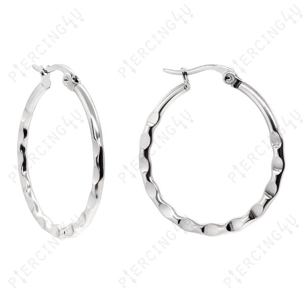 HP-1121-600x600 Σκουλαρίκι Ανάγλυφος Κρίκος 1.3*30mm από Χειρ. Ατσάλι Ασημί