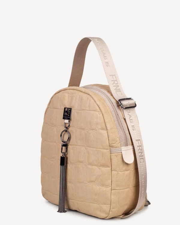 frn.01024-ntb@2 FRNC Τσάντα Γυναικεία Πλάτης-Backpack 6133 BG Μπέζ