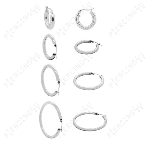 krikoi4mmS-600x600 Σκουλαρίκι Κρίκος 4mm από Χειρ. Ατσάλι Ασημί