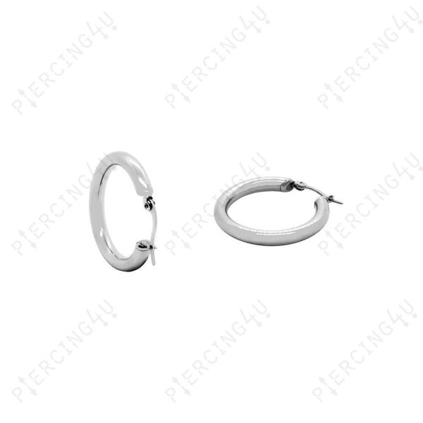 krikos4mm30s-600x600 Σκουλαρίκι Κρίκος 4mm από Χειρ. Ατσάλι Ασημί