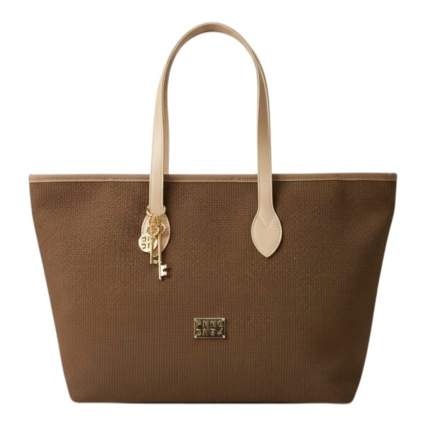 frnc-tsanta-omou-5578-kafe-mpez-5 FRNC Γυναικεία Τσάντα Nubuck Treccia 5578