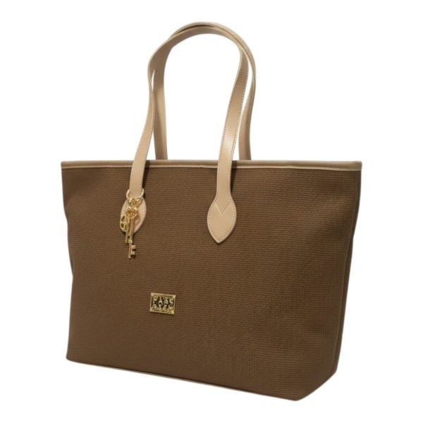 frnc-tsanta-omou-5578-kafe-mpez-6 FRNC Γυναικεία Τσάντα Nubuck Treccia 5578